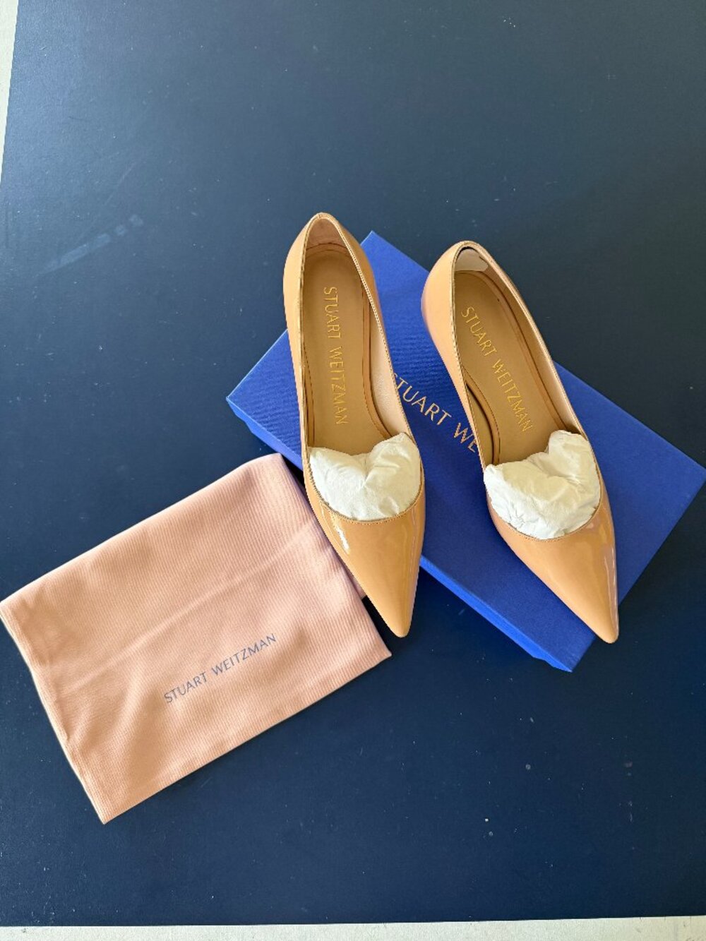 Stuart Weitzman Tan Kitten Heel